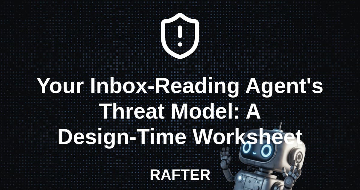 Your Inbox-Reading Agent's Threat Model: A Design-Time Worksheet