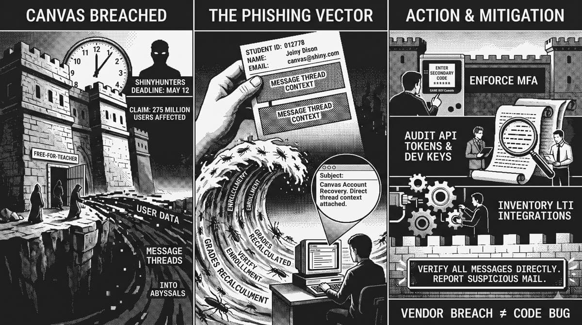 A Vendor Breach, an Education-Sector Phishing Wave, and Three Days to the Leak Deadline: The Canvas / Instructure Incident