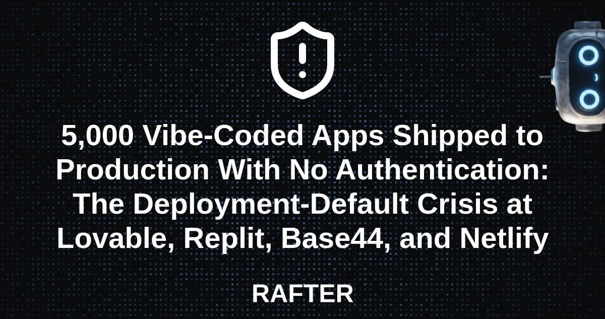 5,000 Vibe-Coded Apps Shipped to Production With No Authentication: The Deployment-Default Crisis at Lovable, Replit, Base44, and Netlify