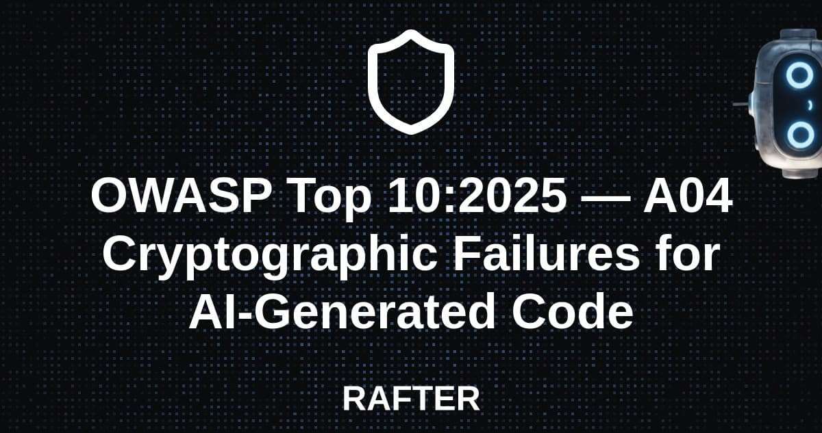 OWASP Top 10:2025 — A04 Cryptographic Failures for AI-Generated Code