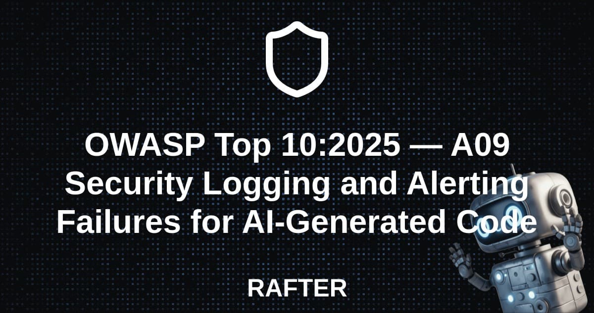 OWASP Top 10:2025 — A09 Security Logging and Alerting Failures for AI-Generated Code