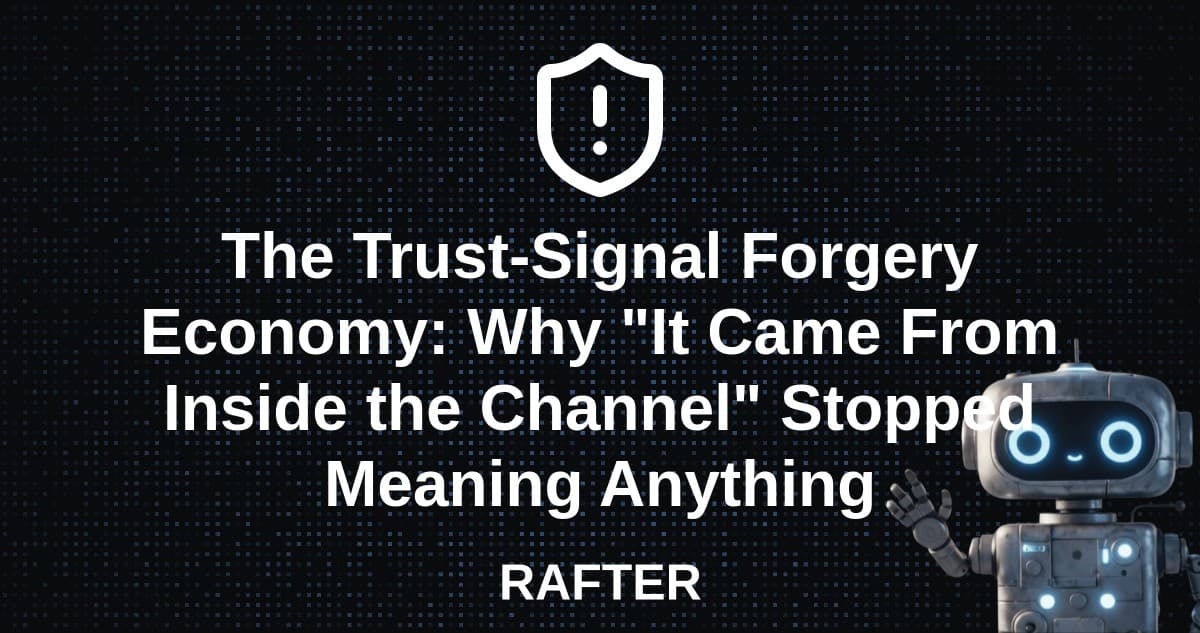 The Trust-Signal Forgery Economy: Why "It Came From Inside the Channel" Stopped Meaning Anything