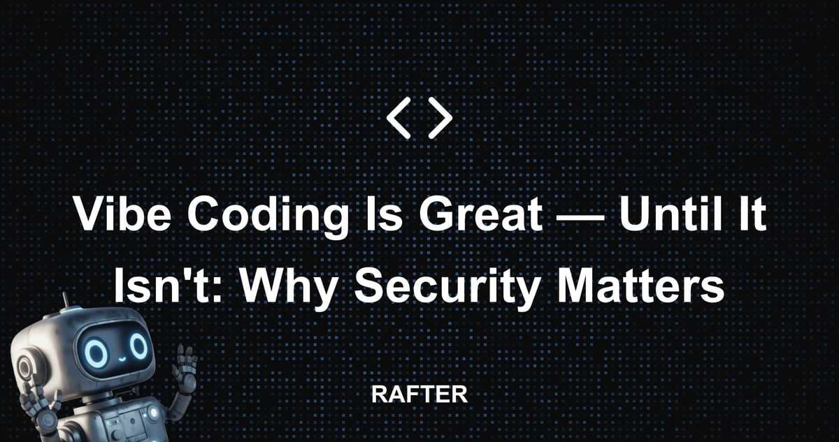 Vibe Coding Is Great — Until It Isn't: Why Security Matters