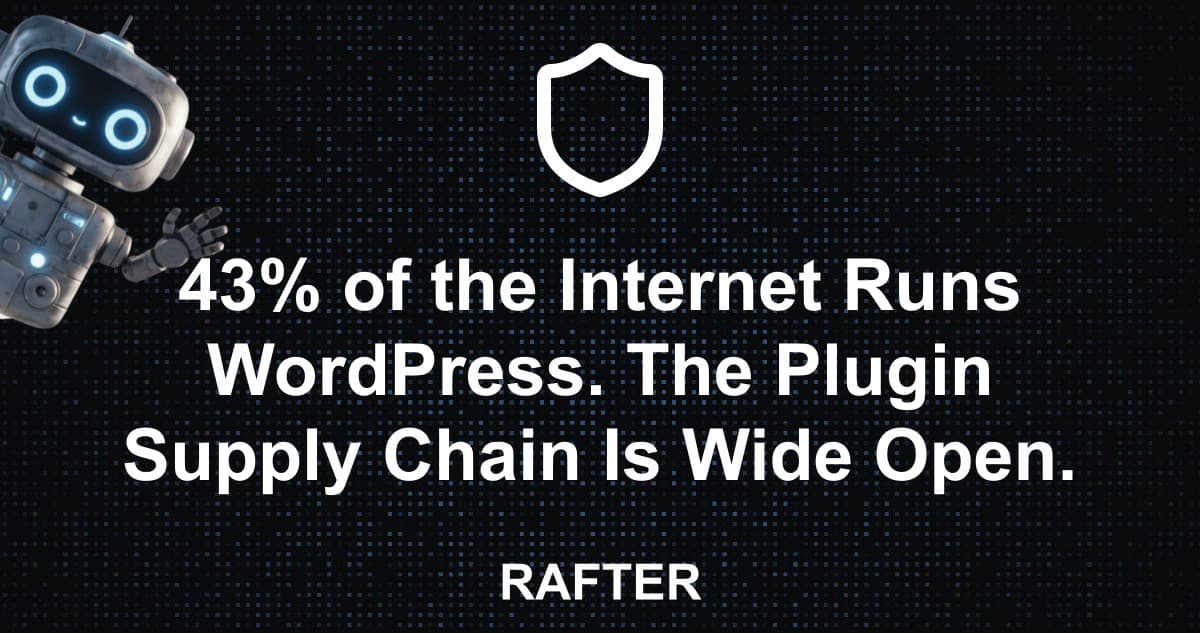 43% of the Internet Runs WordPress. The Plugin Supply Chain Is Wide Open.